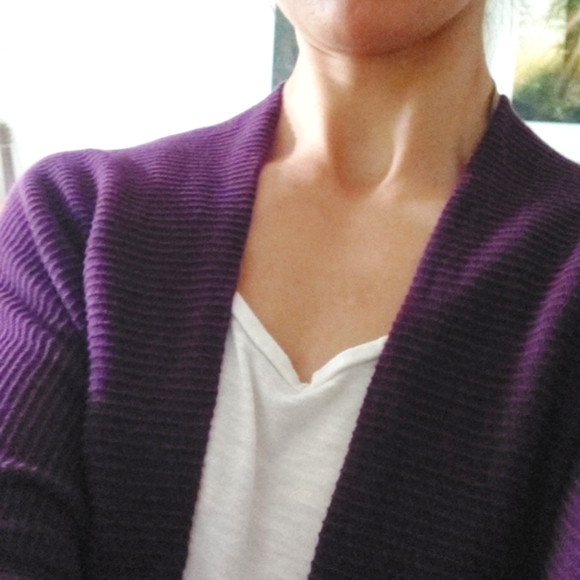 Express Textured Drop Shoulder Open Cover-up - Picture 5 of 14